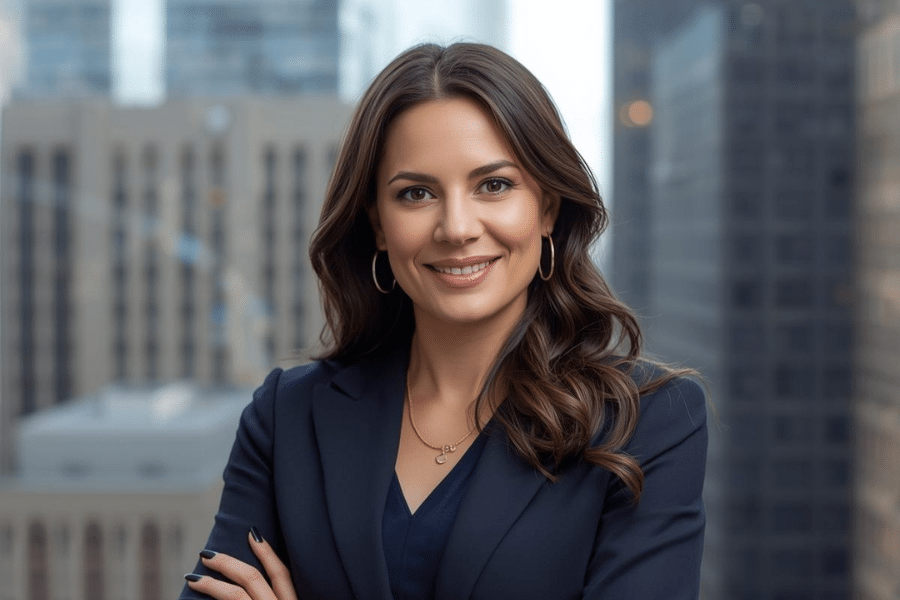 Private equity executive assistant in New York City with skyline background